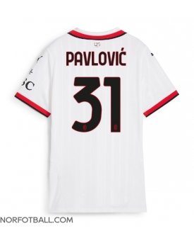 Billige Fotballdrakt AC Milan Strahinja Pavlovic #31 Replika Bortedrakt Dame 2024-25 Kortermet